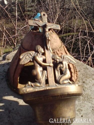 ANTIK ANGYALOS BRONZ SZENTELTVÍZTARTÓ