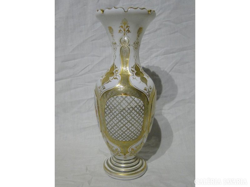 6045 Antik cseh üveg biedermeier váza