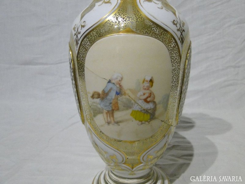 6045 Antik cseh üveg biedermeier váza