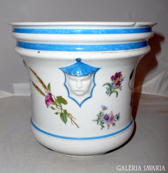 DALVITZ JAPANIZÁLÓ PORCELÁN KASPÓ VIRÁG DÍSZÍTÉSSEL