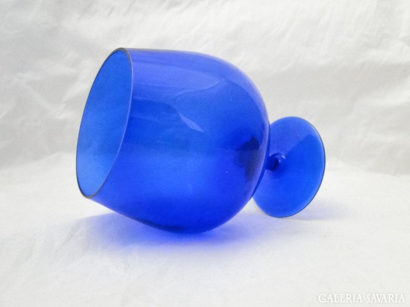 7693 Kobaltkék színű üveg pohár kehely 13 cm