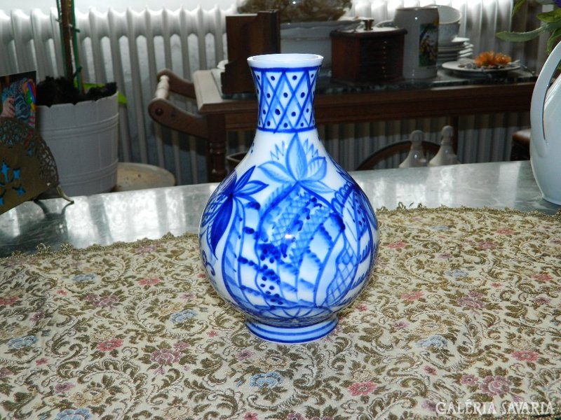 Rare marked cobalt blue painted antique vase