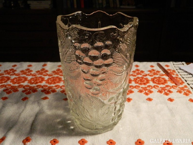 Large thick-walled retro glass vase