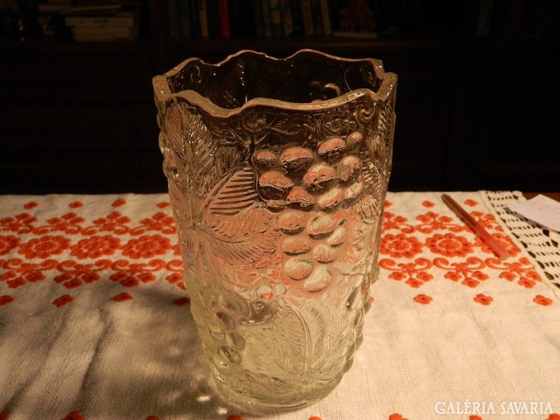 Large thick-walled retro glass vase