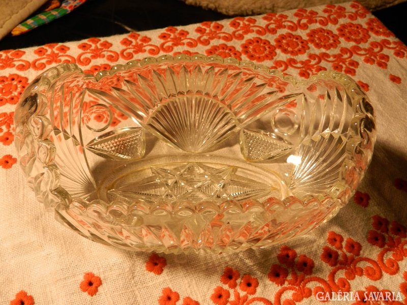 Large thick antique glass centerpiece