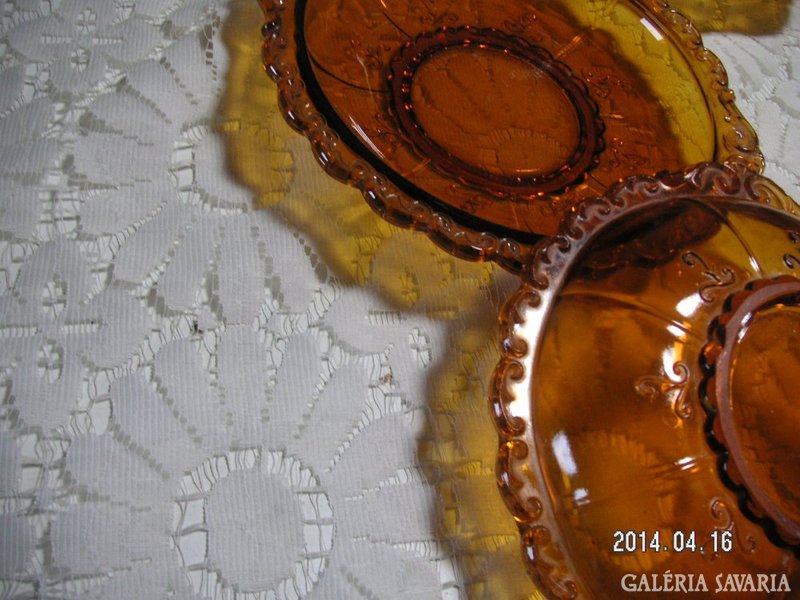 Old small glass plates, 15 cm, flawless.