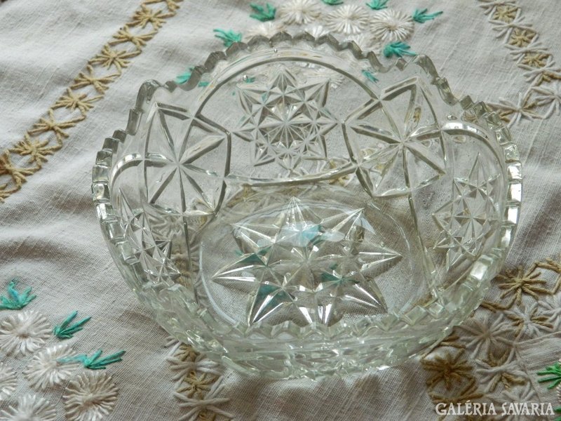 Antique glass serving bowl - centerpiece