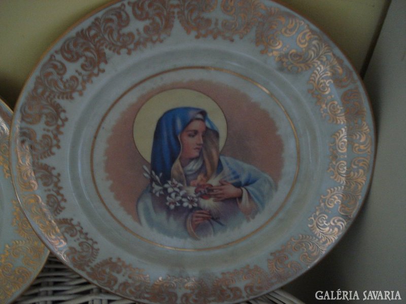 Bavaria porcelán dísztányérok: Jézus és Mária