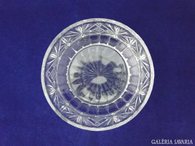 7984 Csiszolt üveg asztalközép kínáló tál 22 cm