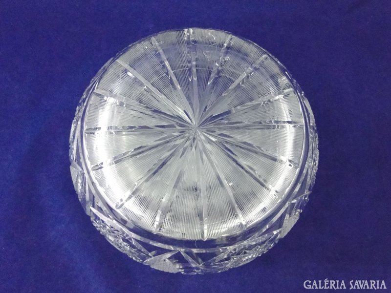7985 Csiszolt üveg asztalközép kínáló tál 22 cm