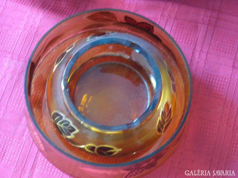 Gyönyörű cseh aranyozott üveg szett asztalára 3 db-os