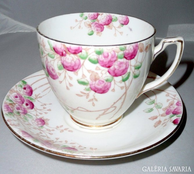 Rózsás angol porcelán teás csésze