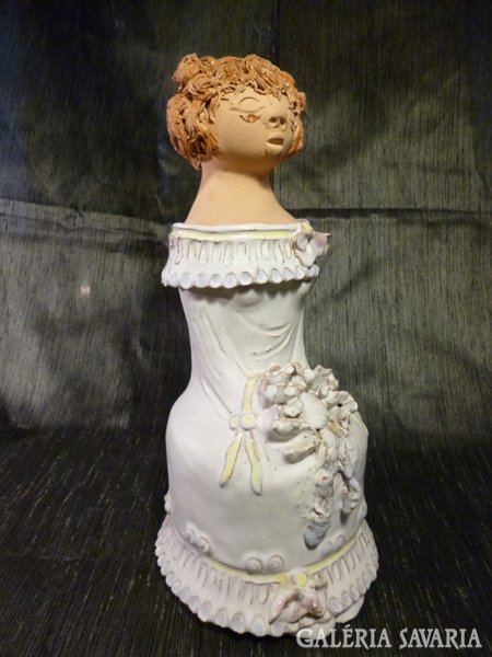 Nagy méretű Antalfiné Szente Katalin kerámia szobor 27 cm