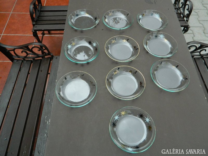 Antique glass compote set of 10 pieces