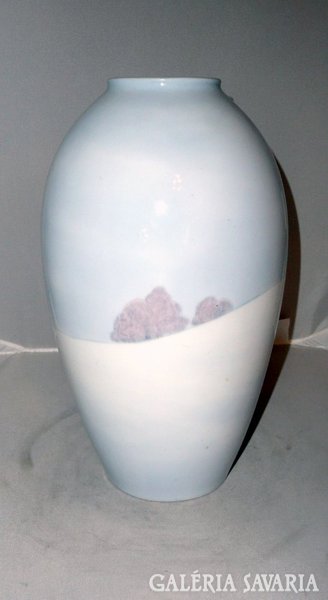 Szecessziós tájképes porcelánváza