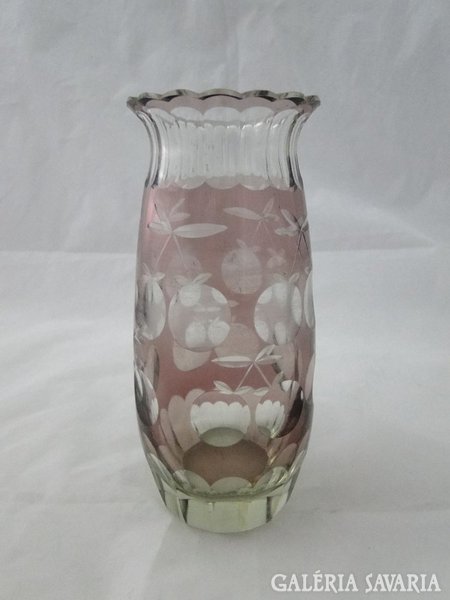 8957 Lila színezett csiszolt üveg váza