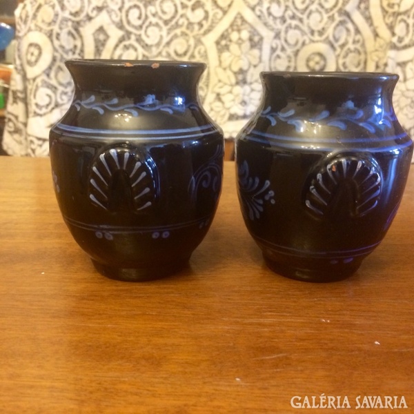 Two small folk vases