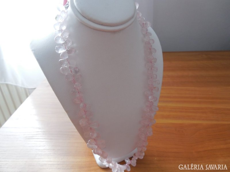 Genuine polished rye quartz 136ct 10-5mm stones necklace