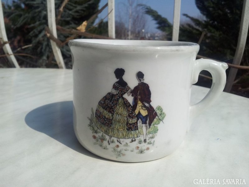 Antique rococo scene cream mug