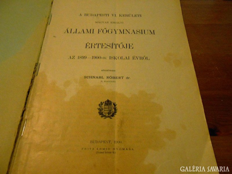 Állami Főgymnasium értesítője, 1899/1900.
