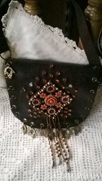 Old pure leather handmade bag