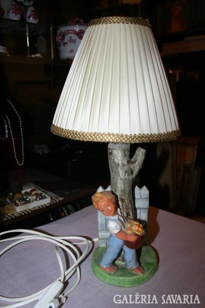 Ceramic table lamp with little boy