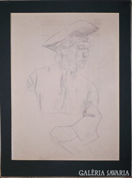 Eisenhut Ferencnek tulajdonítva (1957-1903): Festménytanulmány, ceruzarajz