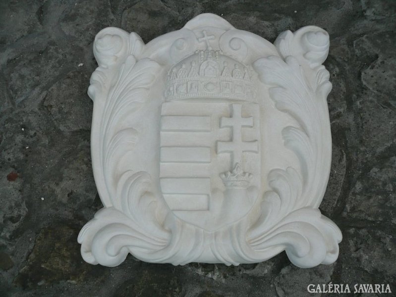 Crowned coat of arms made of artificial stone