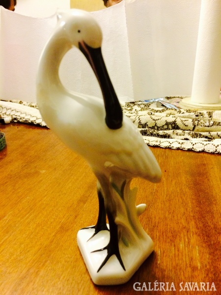 Porcelain egret statue