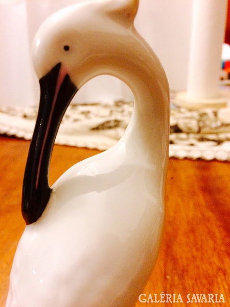Porcelain egret statue