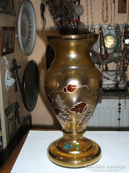 Aranyozott üveg váza