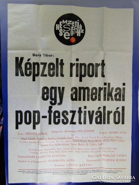 0A395 Retro színházi plakát KÉPZELT RIPORT ...