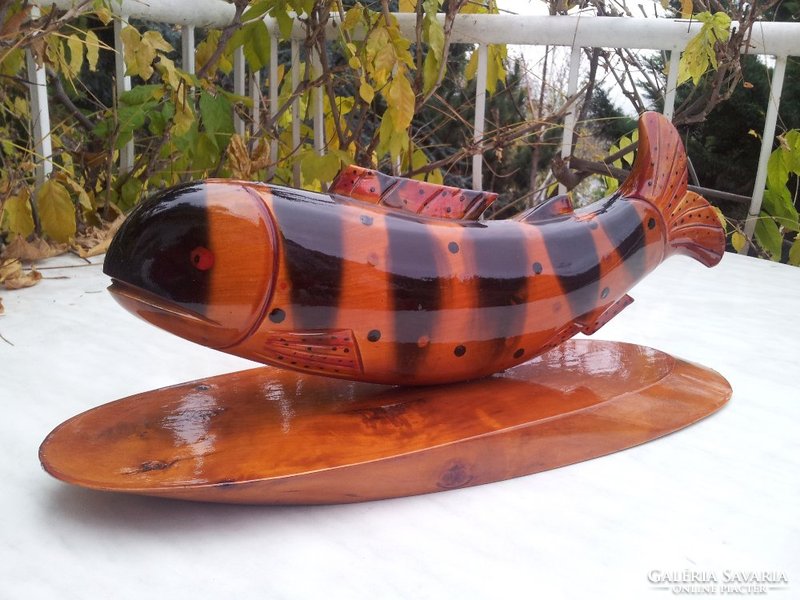 The big fish, wooden sculpture