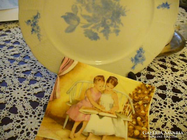 Meisseni kék virágos lapos tányér