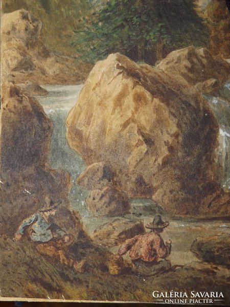 Alpesi akvarell, "Engelhorn" jelzéssel
