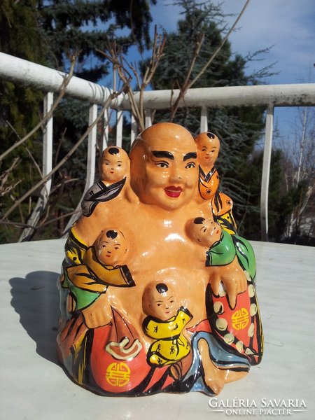 Laughing buddha with children