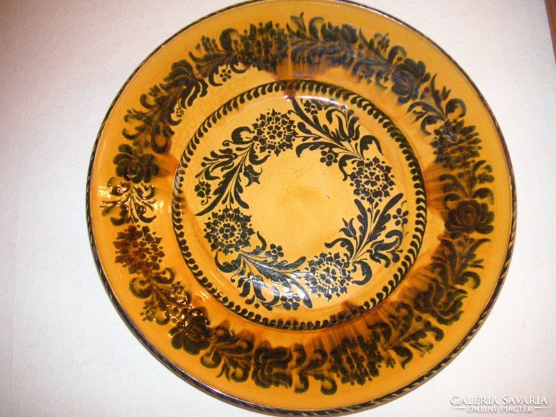 Kishajmási, / baranya / large folk ceramic wall plate 52 cm !!!