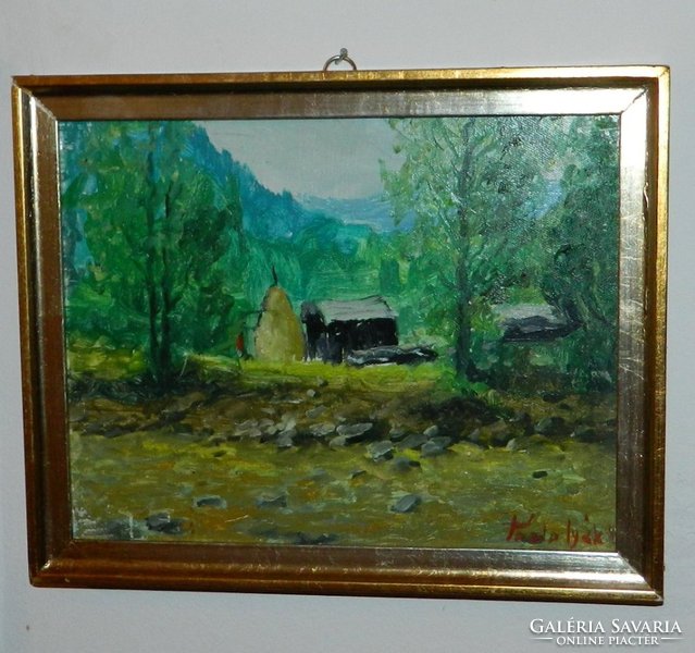 An original painting by Vilmos Podolýák, a painter from Nagybánya