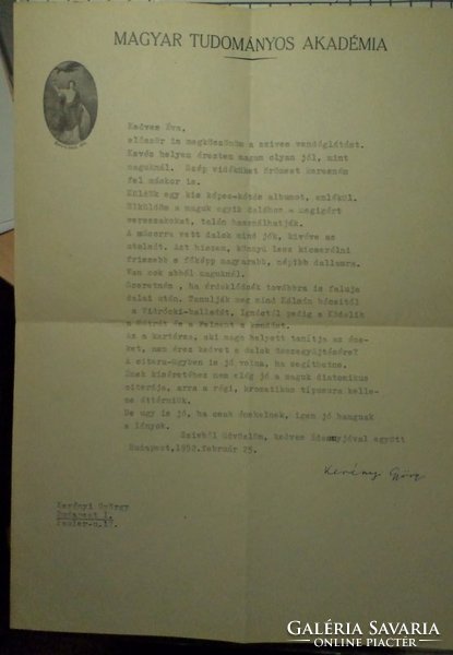 Kerényi György levél + könyv.