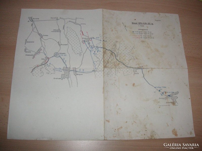 World War I military mobilization map original, somewhere in the middle of Ukraine