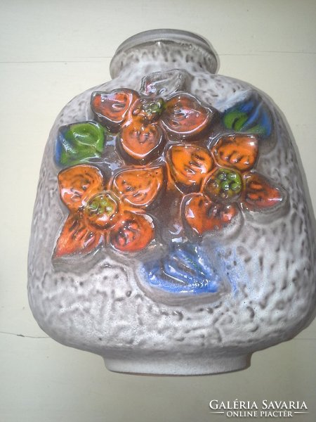 German, hand-painted ceramic vase, floor vase