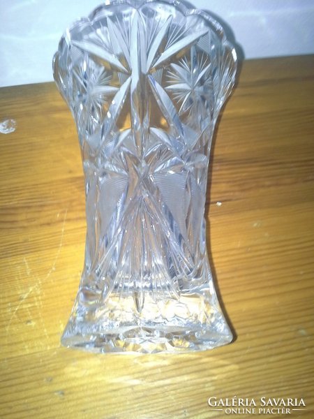 Etched glass, crystal vase
