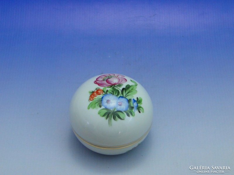 0A791 Régi Herendi porcelán virágmintás bonbonier