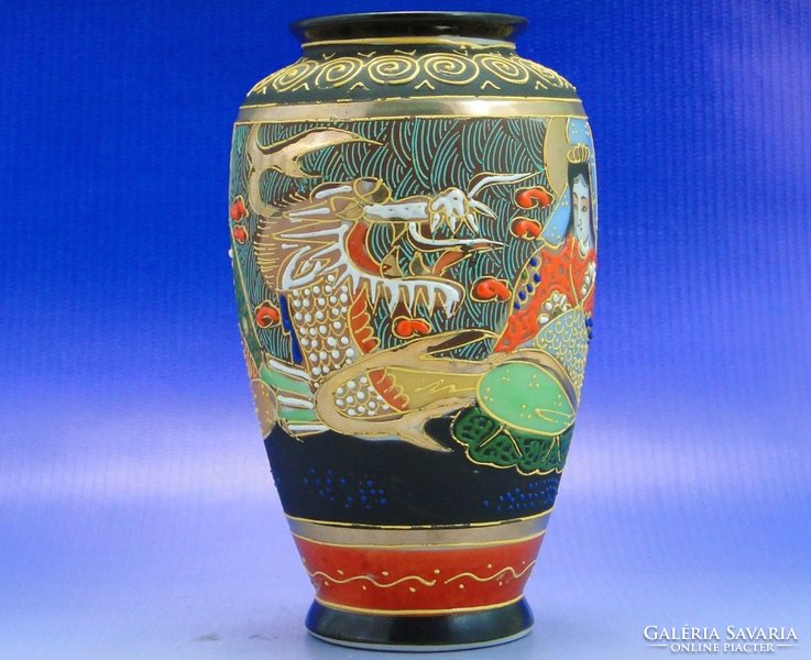 0B048 Régi jelzett SATSUMA japán porcelán váza