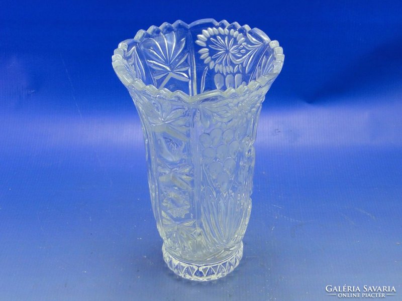 0B190 Vastagfalú díszes üveg váza