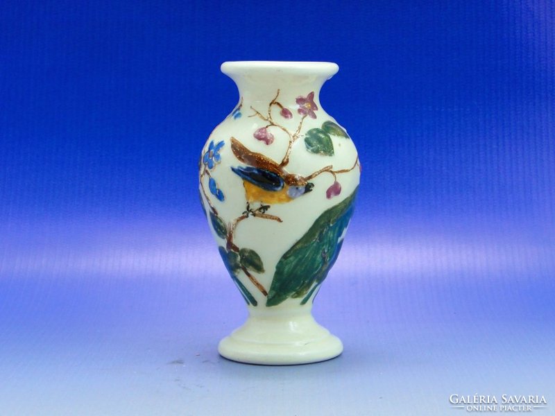 0B278 Vajszínű kisméretű madaras kerámia váza
