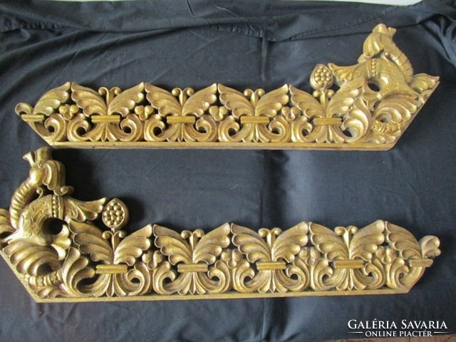 Art deco hand carved wood gilded two pieces