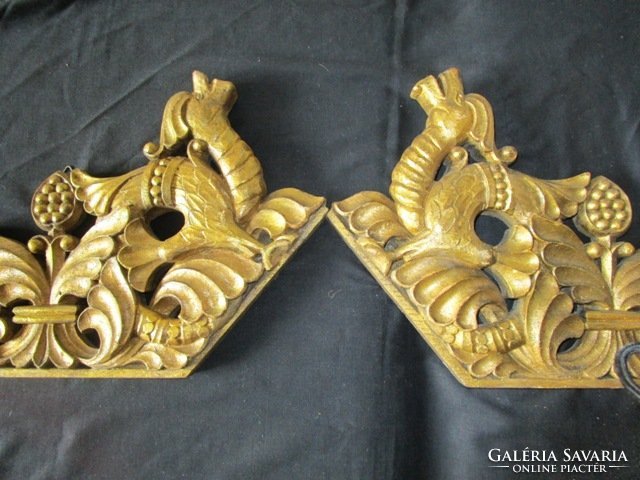 Art deco hand carved wood gilded two pieces