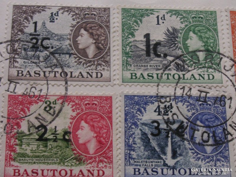 New decimal currency basutoland stamp set, first day