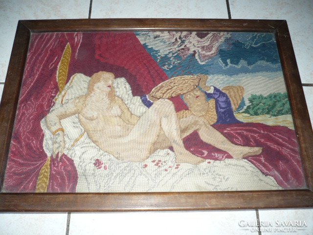 Artistic antique nude needle tapestry - 61x42 cm